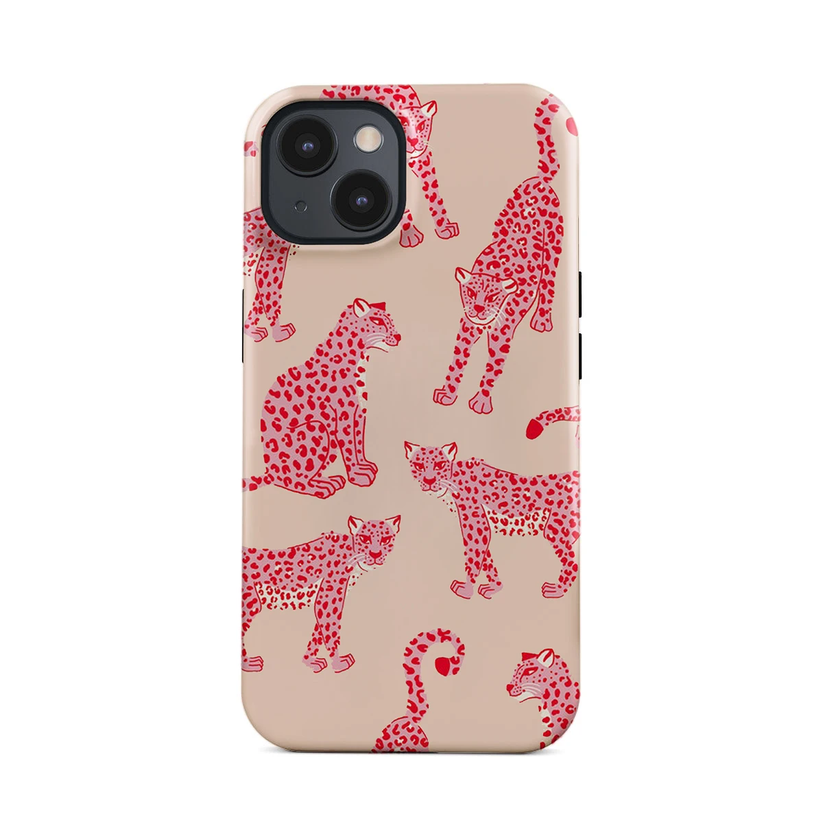 Clmj Pink Cheetah Handyhülle für iPhone 16 15 14 13 12 11 X XS XR XSMAX 7 8 Pro Max Plus Luxus-Doppelschicht-Rückseite