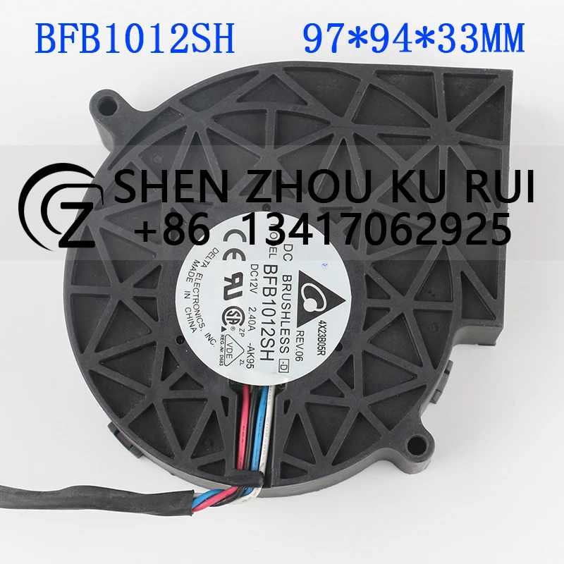 

New Delta BFB1012SH-AK95 24V 48V DC 12V 2.40A AC EC 9733 9.7CM Ball Large air Volume Centrifugal Turbine Cooling Fan