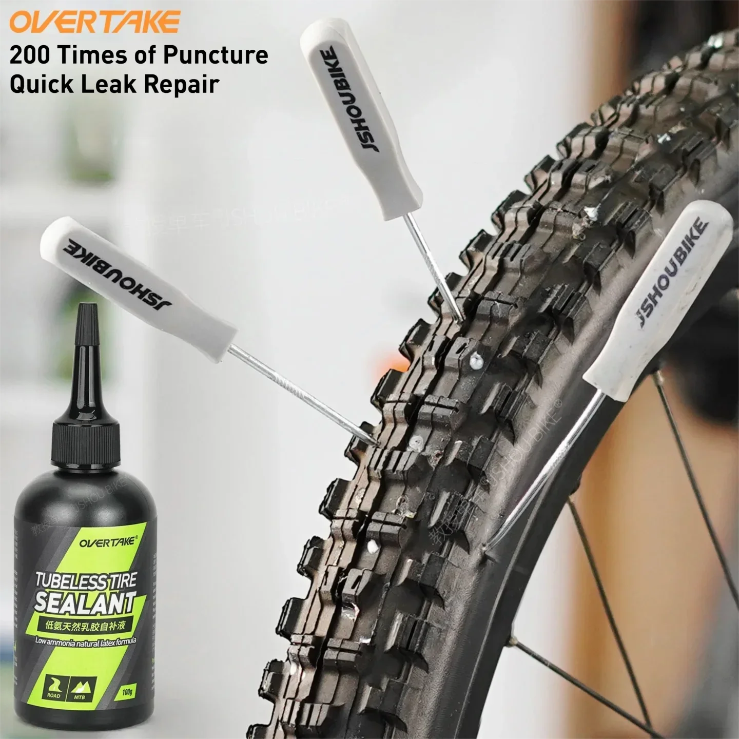 【セール中】オーバーテイク チューブレスバイクタイヤシーラント パンク修理液 ラテックス 長持ち 速乾性 MTB ロード CX グラベル自転車タイヤ用