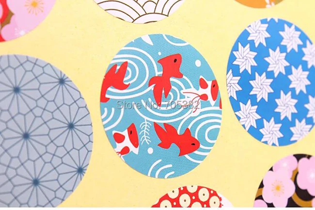 100pcs/lot Dia:4cm Novelty Japanese Style Seal Stickers Round Gift Sticker Office decoration Stationery Supplies(SS-1487)