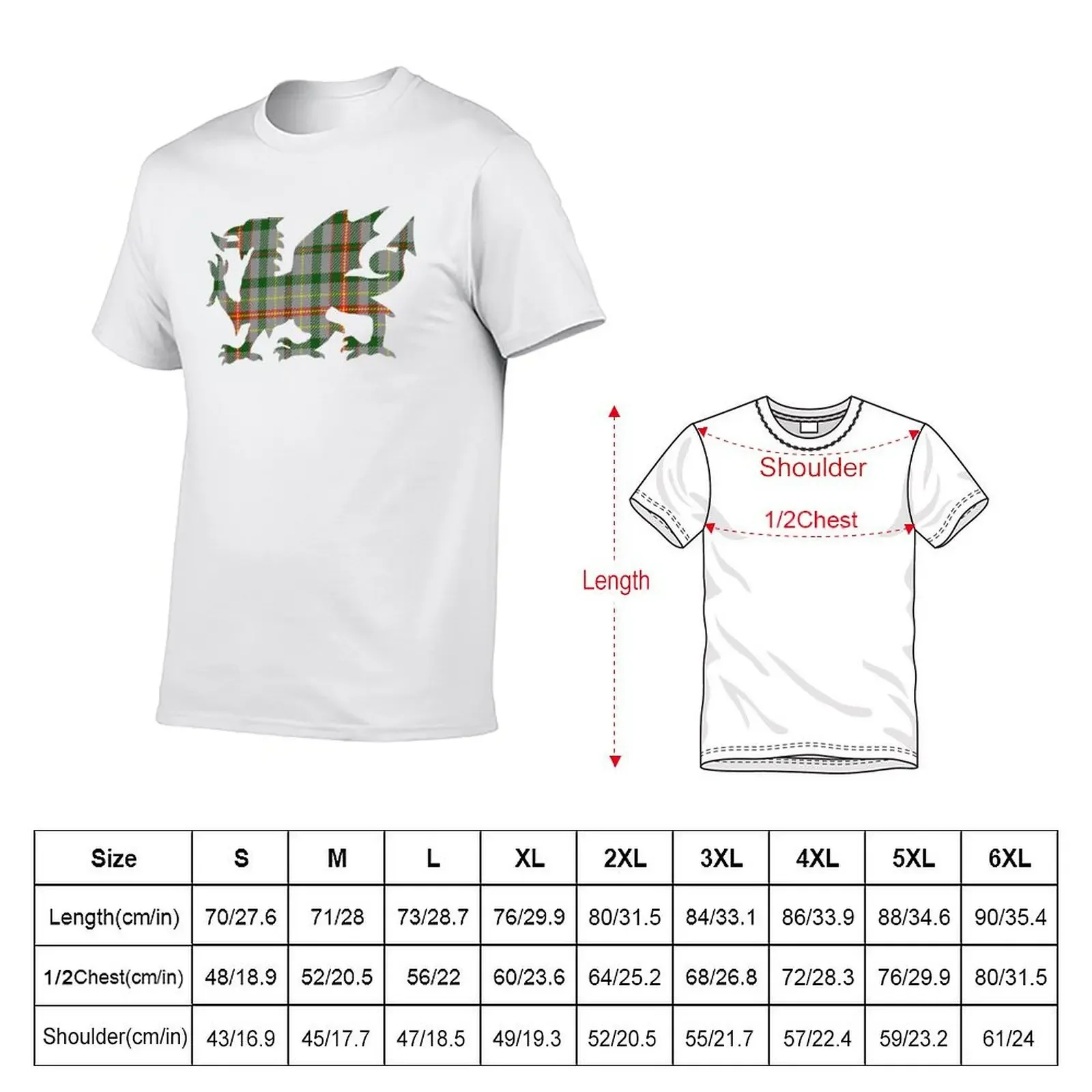 Howells/Powell Family Welsh Dragon Tartan T-Shirt customizeds oversized graphic tee oversized t shirts for men