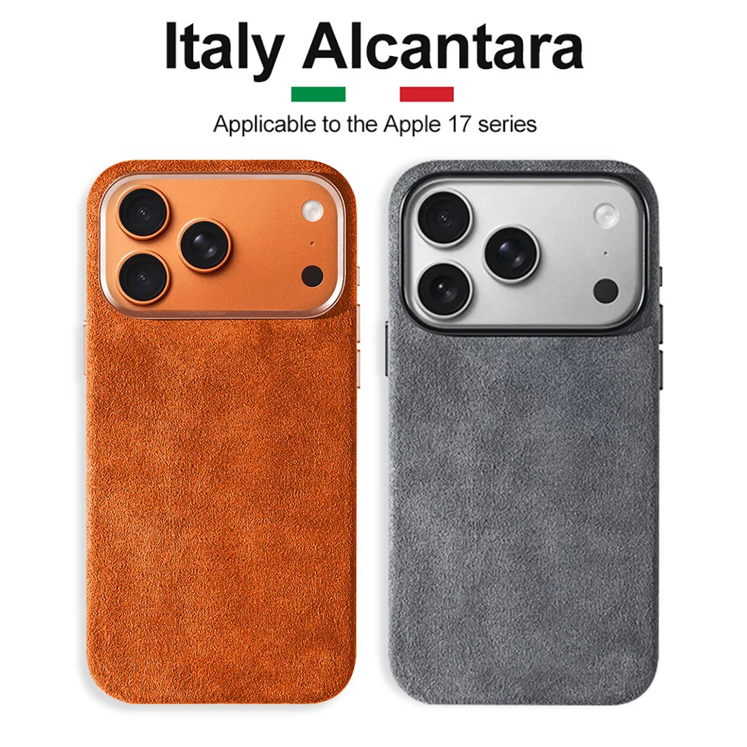 Real Italian Imported for Alcantara Magnetic Case for iPhone 18 17 Pro Max 18Pro With MagSafe Case Smart Button Protective Cover