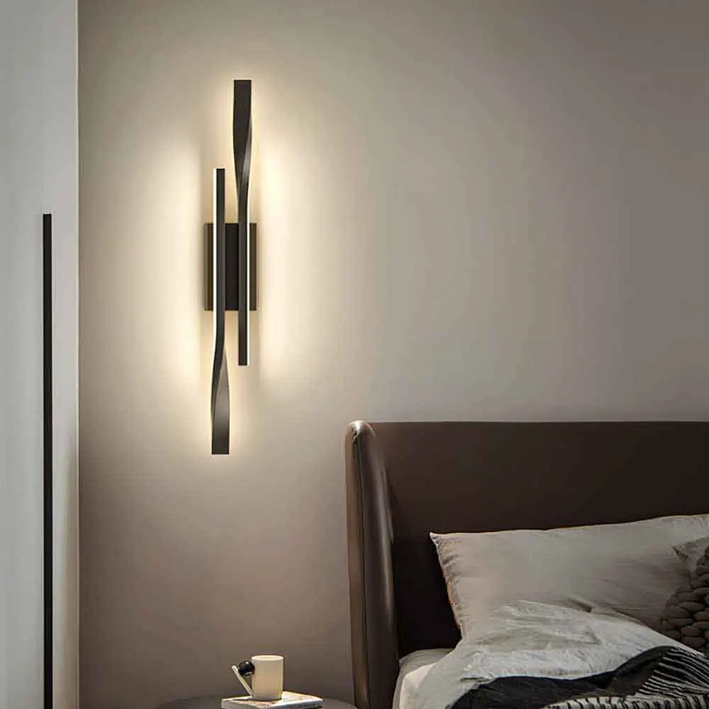 

Long strip wall lamp light luxury creative room bedroom bedside lamp simple modern Nordic living room TV wall lamp AC85-265V