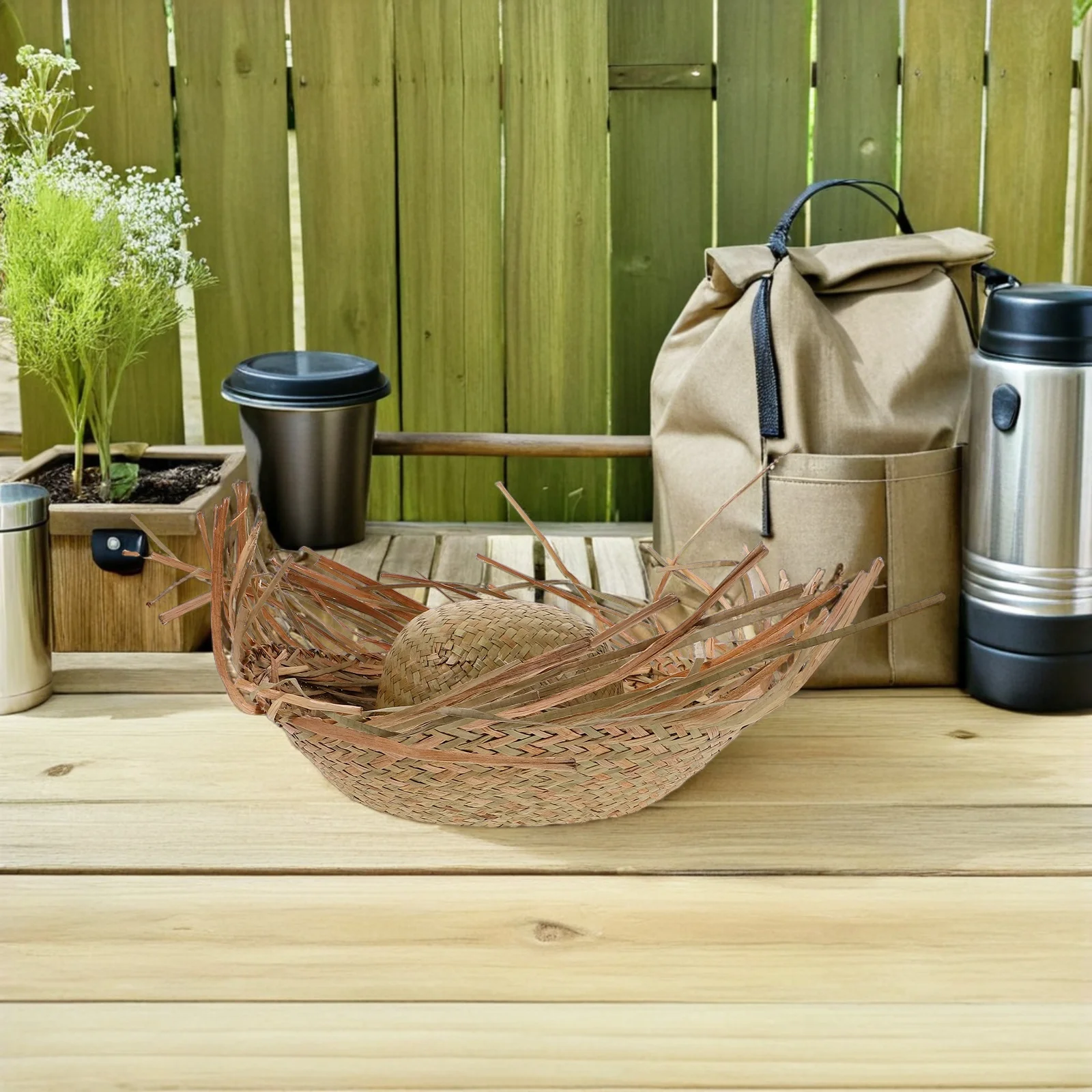 

2Pcs Hawaiian Straw Hat Woven Sunshade Tropical Party Headpiece Mexican Sombrero Beach Vacation Hawaiian Straw Hat