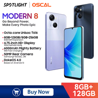 OSCAL MODERN 8 Smartphone 6.75inch Display Octa Core 128GB/256GB 50MP Camera Mobile Phone 6000mAh Battery 18W Fast Charging