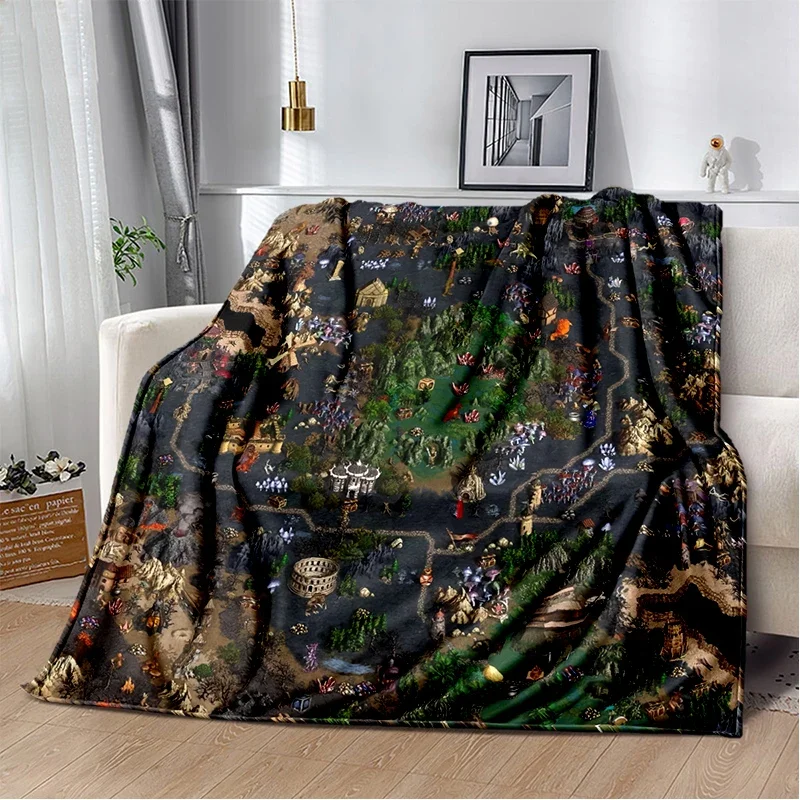 HOMM3 Heroes of Might and Magic Map 29 Style New Treasure Chest Blanket,Soft Throw Blanket for Home Bedroom Bed Sofa Travel Kid