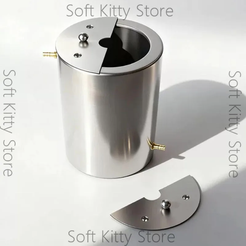 2.5L Double-Wall 304 Stainless Steel Mixing Tank with Cooling Jacket Laboratory Dispersion Barrel with 25mm Test Port