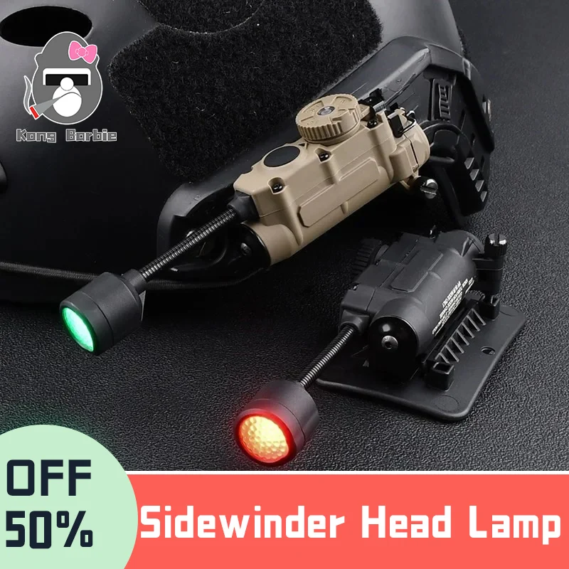 

Sidewinder Head Lamp Tactical Helmet Strobe Light Red Green Blue White IR Light LED Strobe IFF Outdoor Hunting Auxiliary Lightin