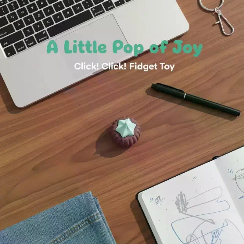 3D Printed Ice Cream Clicker Fidget Toy With Satisfying Click Sound And Keychain Perfect For Stress Relief Kids And Adults
