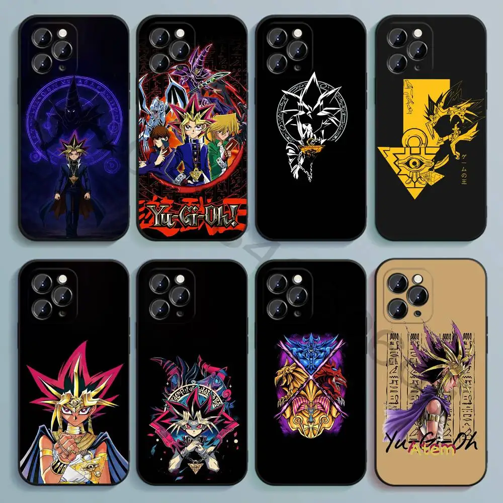 

Y-Yu-Gi-Oh Black Soft TPU Case For iPhone 17 16 15 14 13 12 11 Pro Max Plus E Mini Silicone Phone Cover