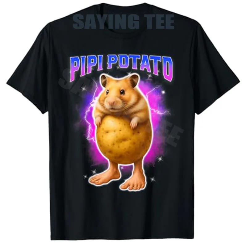 

PIPI Potato Italian Brainrot Funny Hamster Meme T-Shirt Girls Fashion Y2k Hilarious Pipi Potato Graphic Saying Tee Novelty Gift