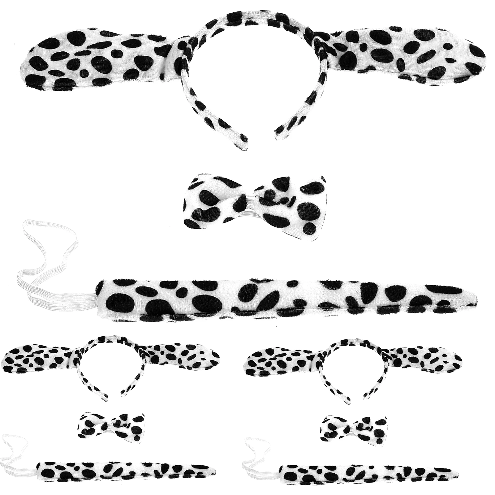 

3-in- Dog Dressup Set Halloween Head Hoops Animal Costume Accessories Kids Dog Ears Headbands Bow Tie Tail Cosplay Prop