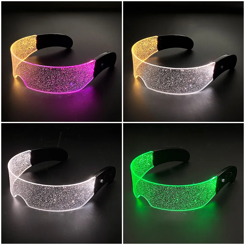 

New Future Science Technology LED Luminous Glasses Ins Popular Punk Goggles Party Christmas Colorful Light Shades