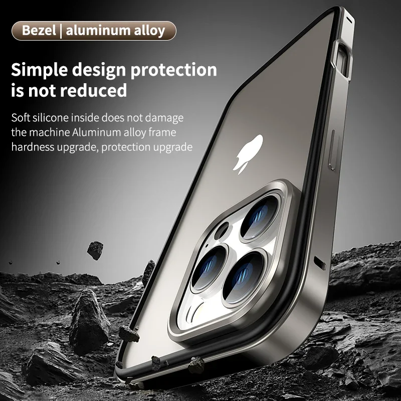 Metal Frame Bumper Shockproof Case for IPhone 16 15 Pro Max Plus 5G for Apple Primary Colour Camera Lens Protection Phone Cover