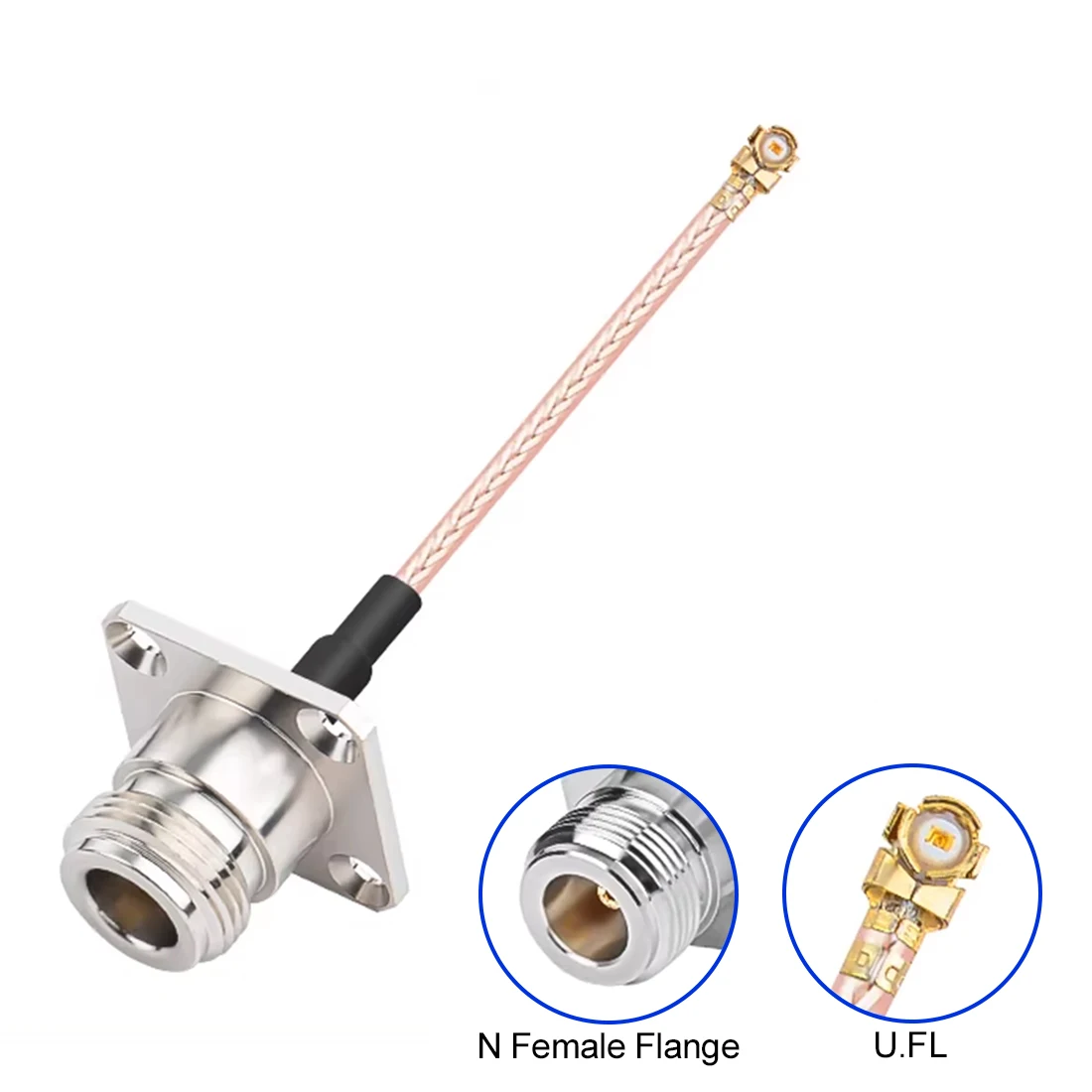 N Type Female 4-hole Panel Mount Flange to U.FL Welding RG178 Cable Adapter 15cm/20cm/30cm For PCI Wifi Card Wireless Router