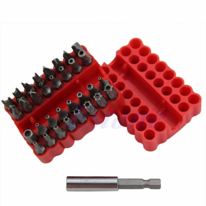 33Pcs Security Bit Set Drill Star Spanner Torx Screwdriver with Holder New Drop Shipping