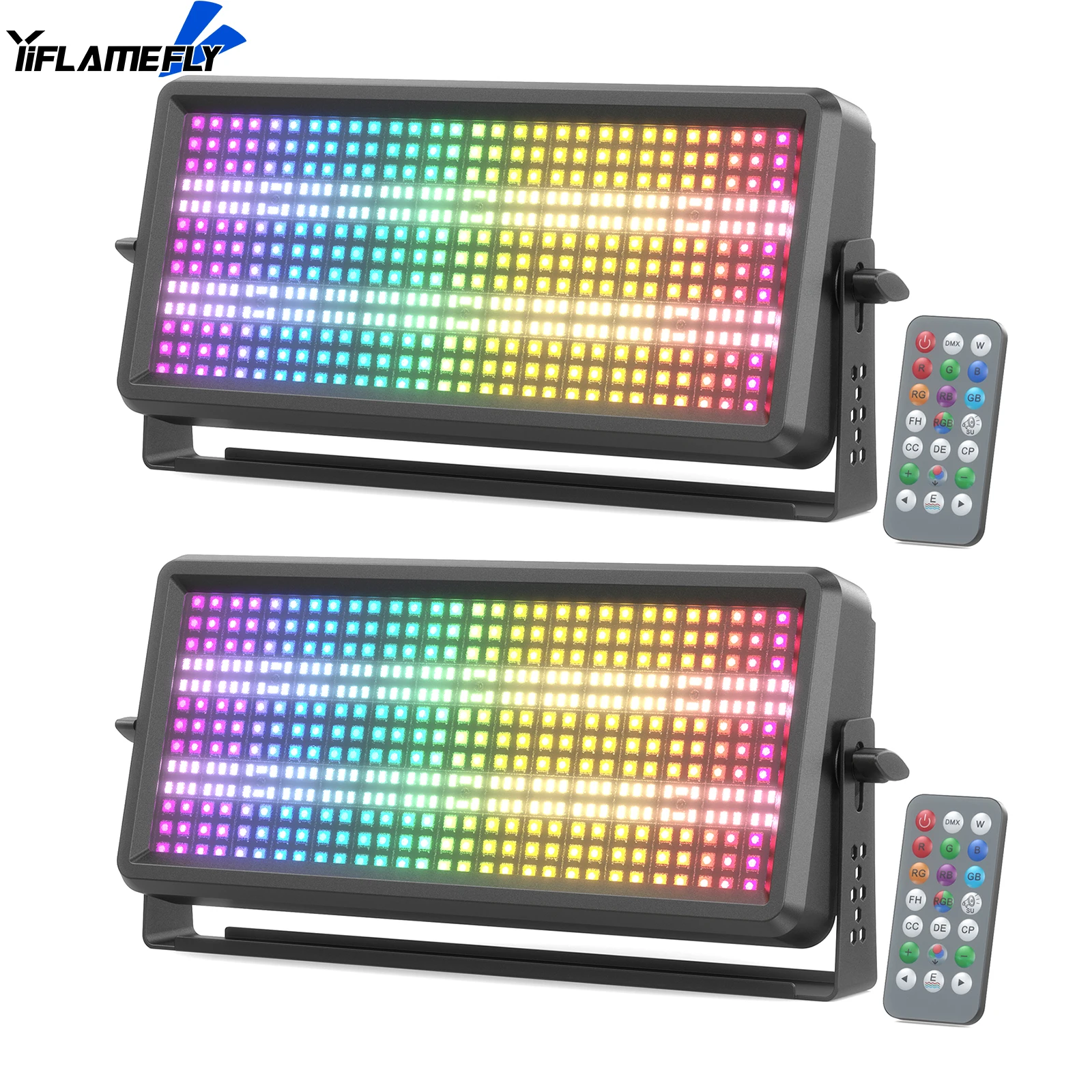 

Yiflamefly 2Pcs 180W Strobe RGBW LED 4in1 Wall washer Light DMX512 4/11/165 CH Voice Control For Wedding Xmas Birthday Club DJ