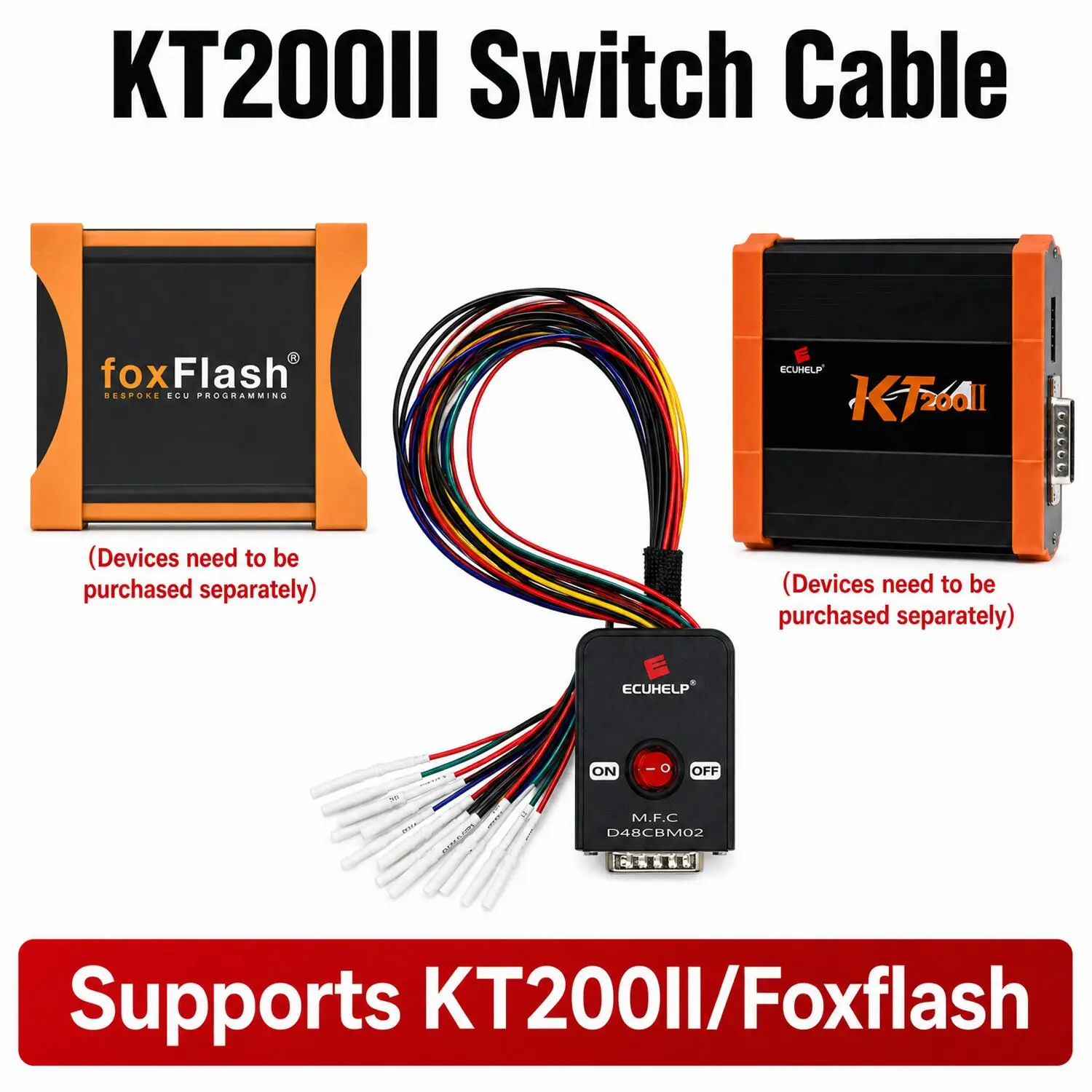 ECUHELP KT200II Switch Cable for ECUHELP KT200 KT200II OBD2 ECU Programmer Tool Car Truck via OBD / on Bench / in Boot Jtag
