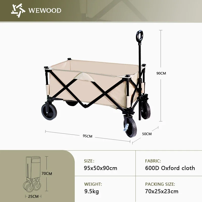 Wholesale Folding Utility Camping Cart Folding Multifunctional Beach Trolley Cart Camping Folding Wagon