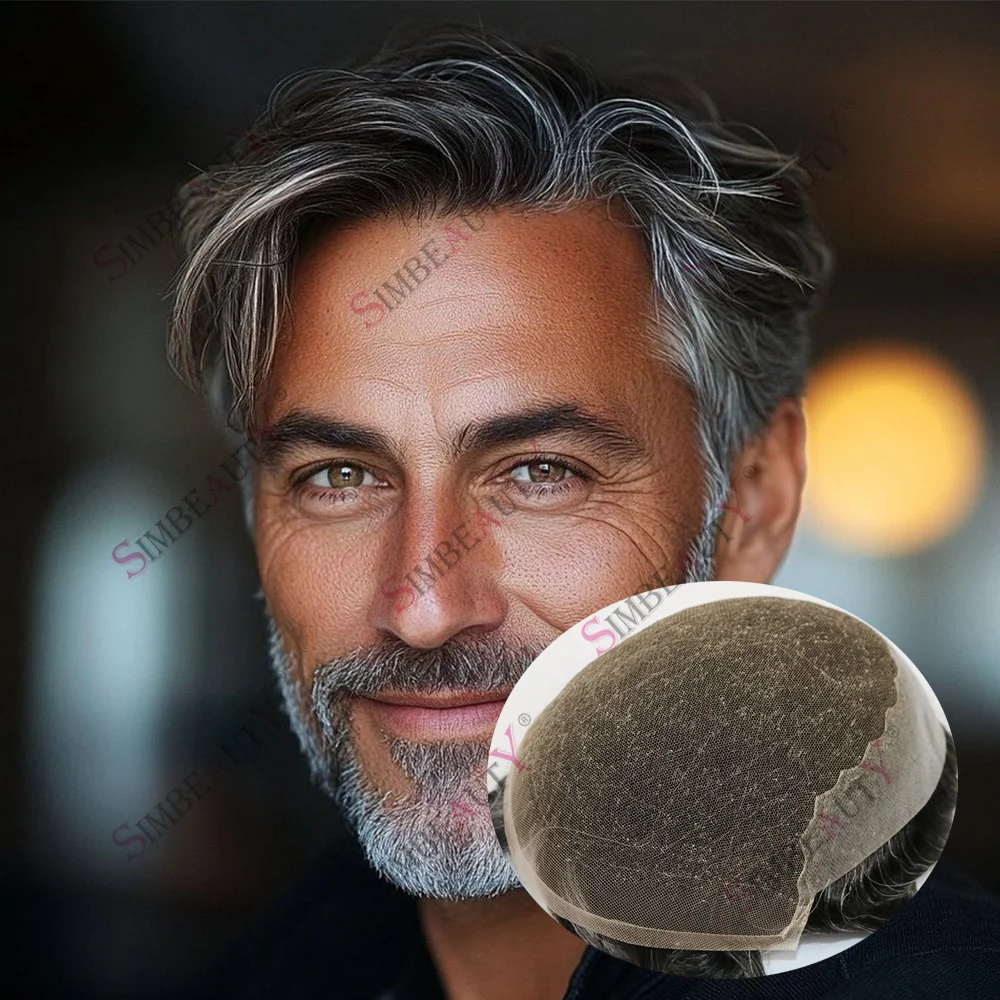 

Мужские необнаружимые парики из натуральных волос на кружеве спереди Q6, 1b65 1b80, дышащий капиллярный протез, отбеленные узлы, шиньоны, парик