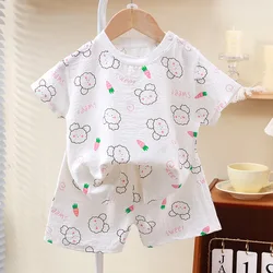 New Summer Children Clothes Pajama Set Soft Solid Color Comfortable Clothing Kids Girls Boys Pajamas Sleepwear