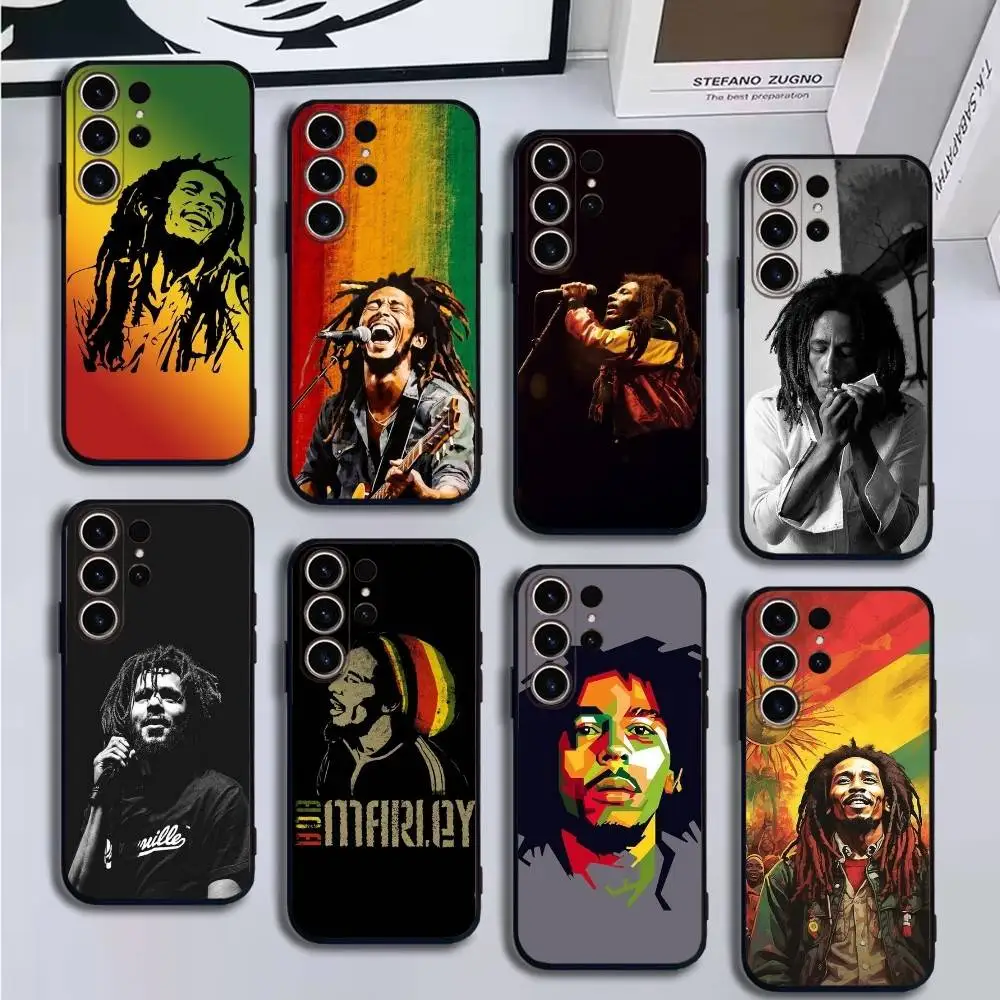 

Bob Marley Rasta Lion Phone Case For SamsungS25,24,21,22,23,30,Ultra,20,Plus,Fe,Lite,Note,10,9,Soft Black Cover