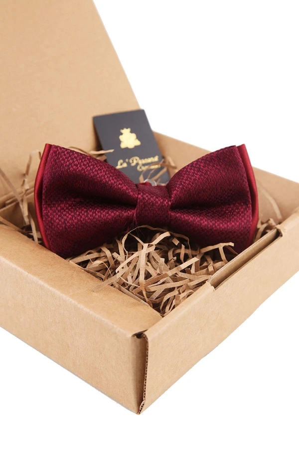 Burgundy Sand Pattern Bowtie P1611