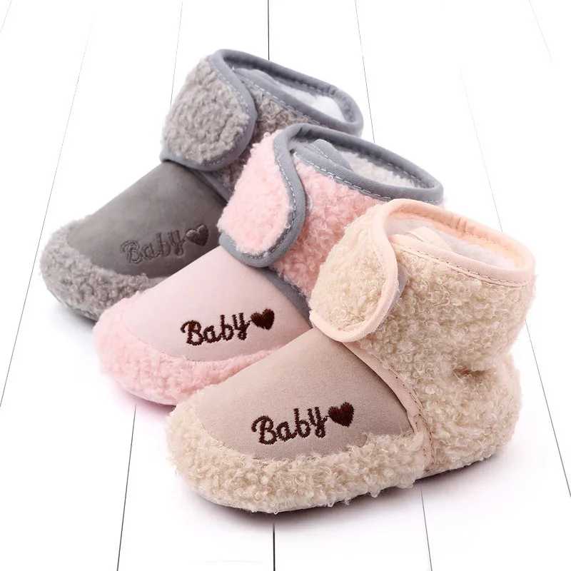 Spring and Winter Warm Newborn Boots 1-year-old Baby Girls Boys' Shoes Preschool Soft Sole Fur Snow Boots 0-18 Months