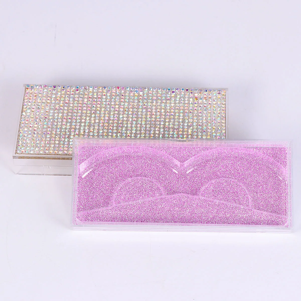 2 stuks valse wimper opbergdoos strass ontwerp snoep kleur duidelijke hoes eenvoudig te gebruiken wimper geval voor persoonlijk en professioneel