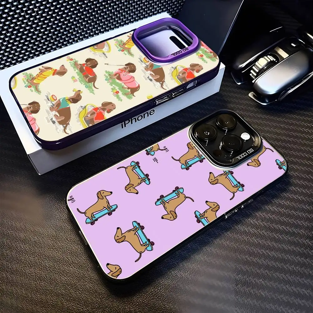 

Dachshund Dog Love Phone Case For iPhone 16,15,14,13,12,11,Mini,Pro,MAX Black Matte Shockproof Cover