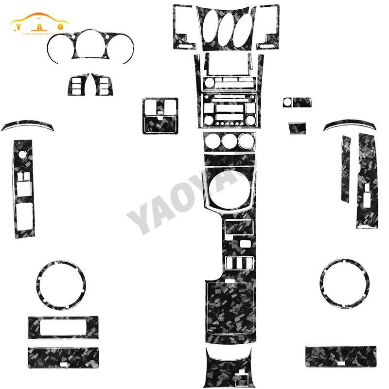 

Navigation Steering Wheel Storage Dash Door Handle Carbon Sticker Set Modified For Nissan 350Z Z33 2003-2009 Accessories