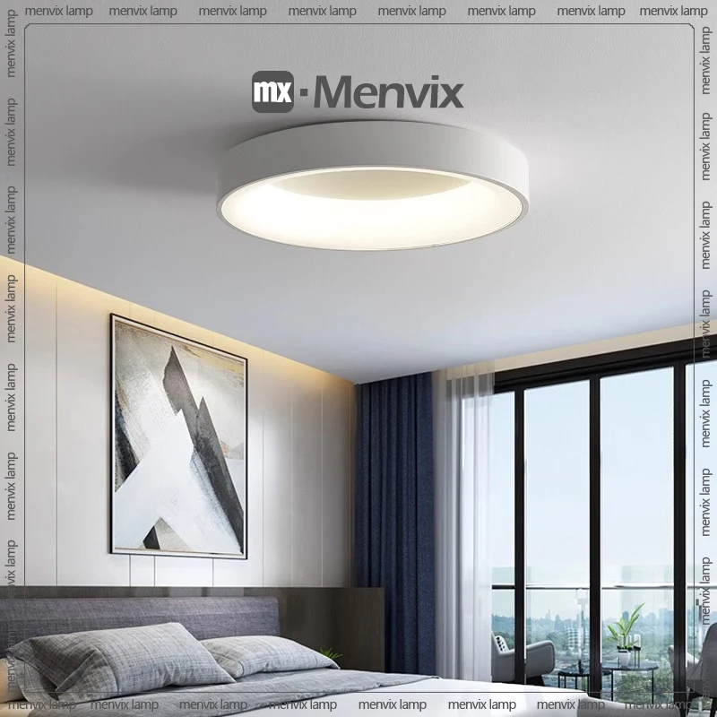 Imagem -05 - Design Moderno Dimmable Led Luzes de Teto Lâmpada Interior Redondo Quadrado Sala de Estar Quarto Jantar Branco Cinza