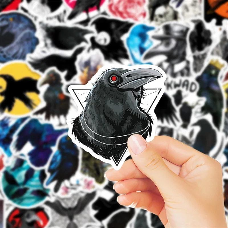 10/30/50PCS Cute Gothic Crow PVC Sticker Aesthetic Korean Children\'s Decoration Scrapbooking Stationery School Supplies