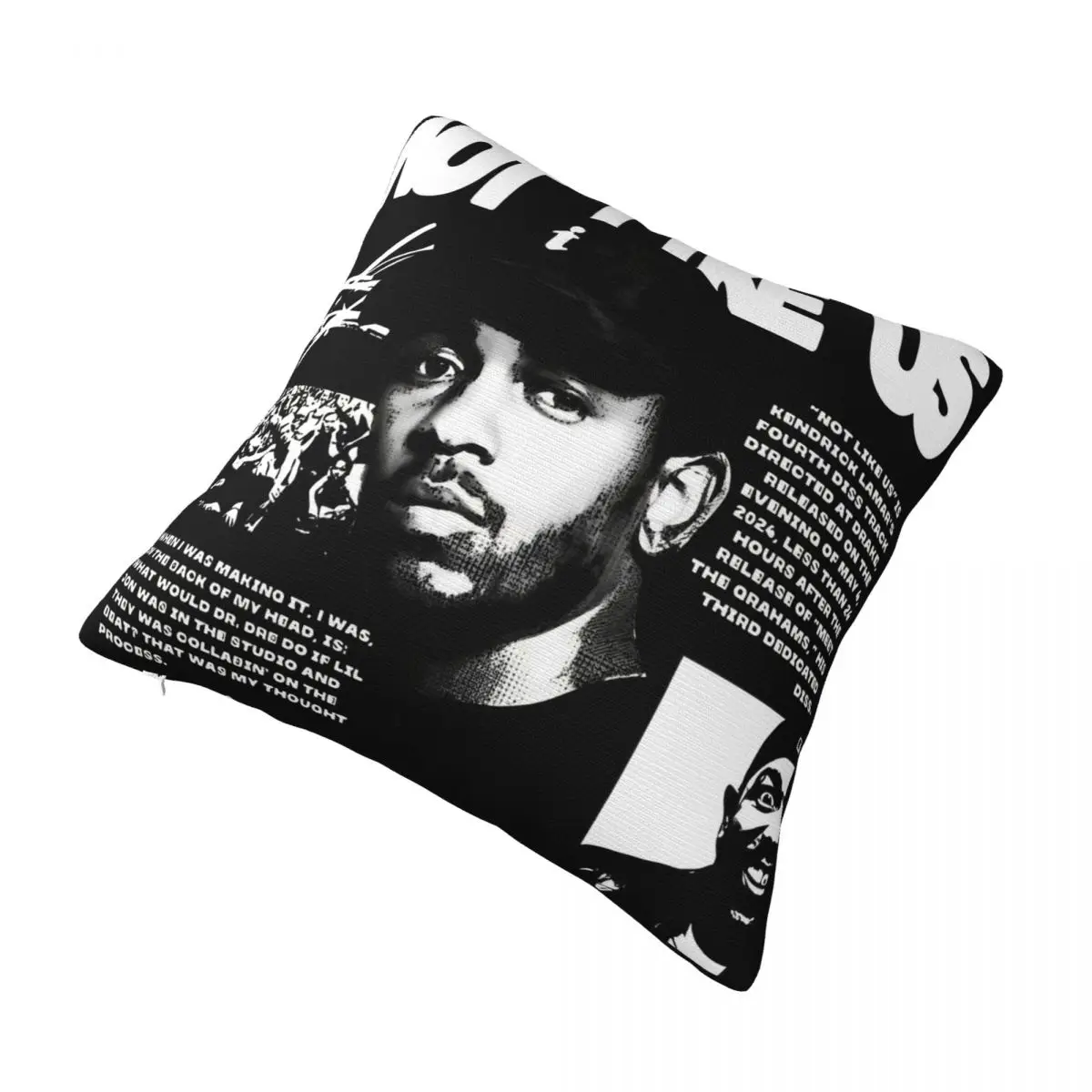 KENDRICK LAMAR NOT LIKE US Dark Pillowcases Merch Printing Cushion Cover hip hop Throw Pillow Cover Home Decoration Square