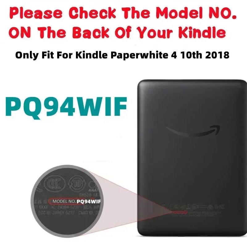 HandStrap Case for Kindle Paperwhite 10th Generation KPW4 PQ94WIF 2018 Release E-Book Ultra-Thin with Auto Sleep/Wake Cute Cover