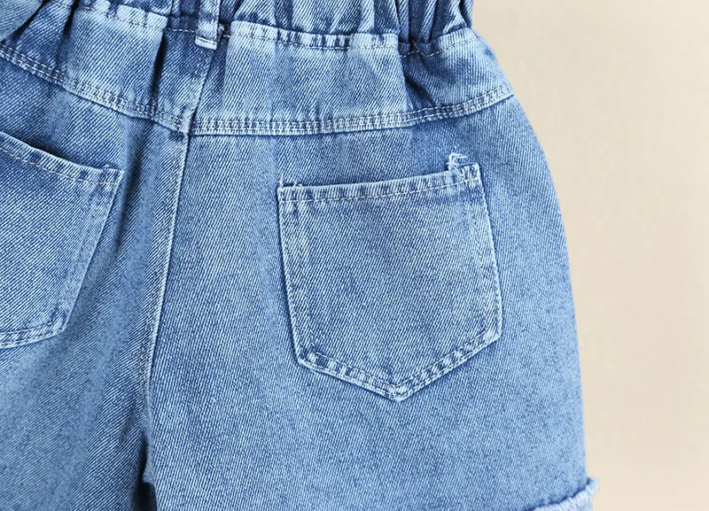 Kindershorts 2026 Sommer Neu Mädchen Koreanisch Bedruckte Gewaschene Zerrissene Weiche Denim-Shorts für 3-10 Jahre Alte – Detail 12