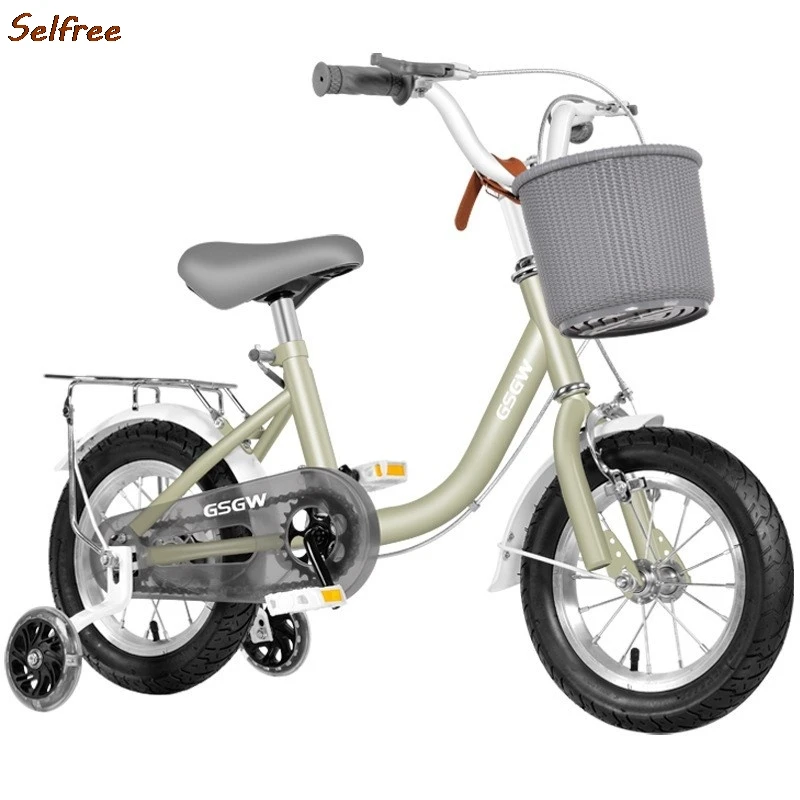 selfree children's bike girls 3 a 6-8-9 years old 10 princess model foldable stroller baby pedal bike with auxiliary wheels
