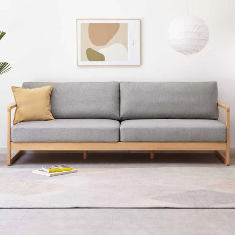 Soft Unique Living Room Sofas Simple New Arrival Natural European Nordic Lazy Sofa Modern Floor Wood Divano Apartment Furniture