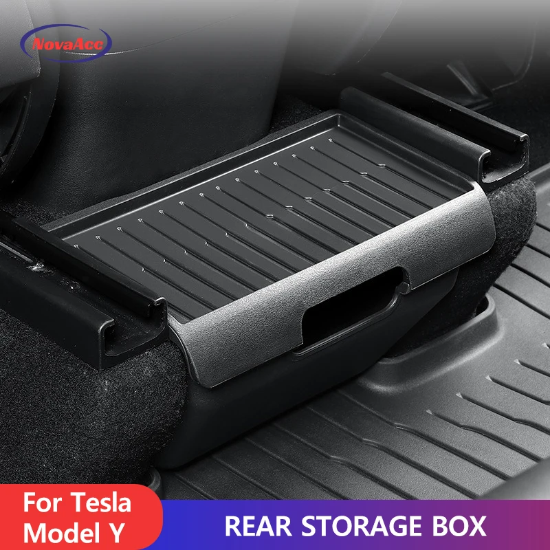 Rücksitz-Organizer für Tesla Model Y 2024–2021 Rücksitz-Aufbewahrungsbox mit Deckel,