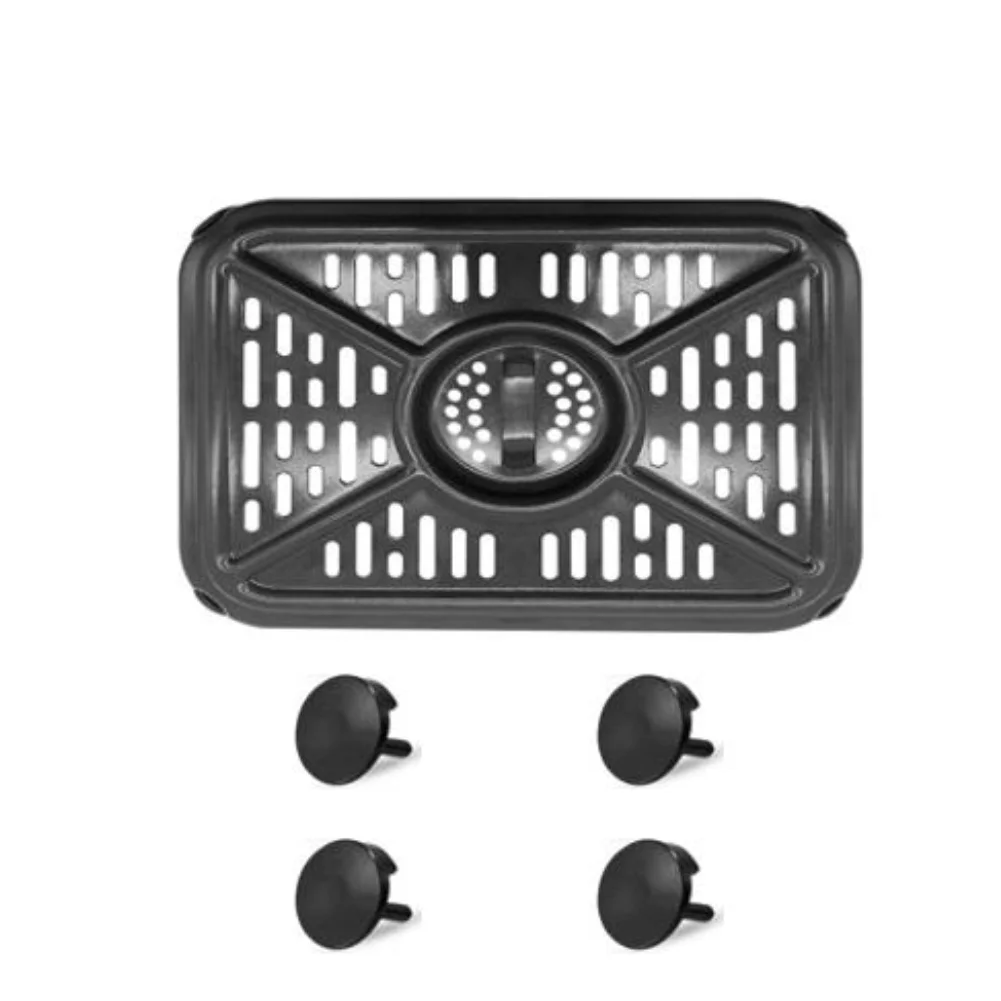 Air Fryer Drip Tray Replacement for DZ401 DZ550 10QT For Multi-Cooker Aluminum Alloy Black 8 x 6.34in 1 2 pcs Package