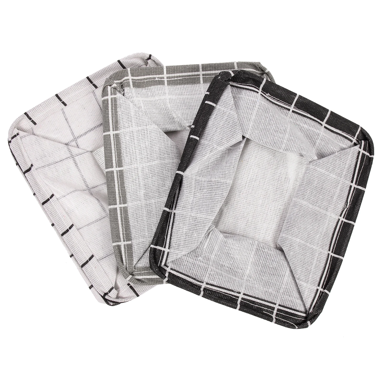

3Pcs Contemporary Folding Storage Baskets Cloth Holders for Desk Stationery and More