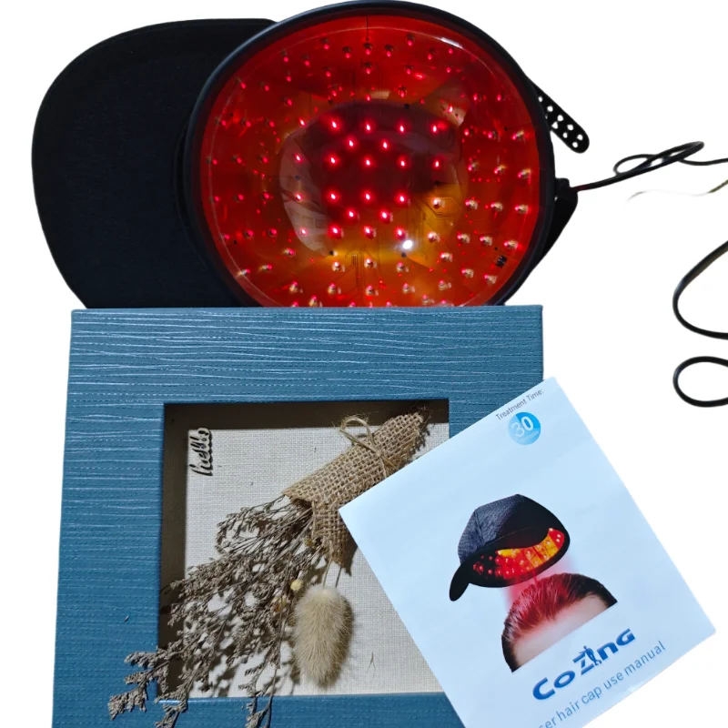 2025 Red Light Therapy Cap 650nm Laser - Safe Hair Regrowth Helmet with Scalp Massage Function