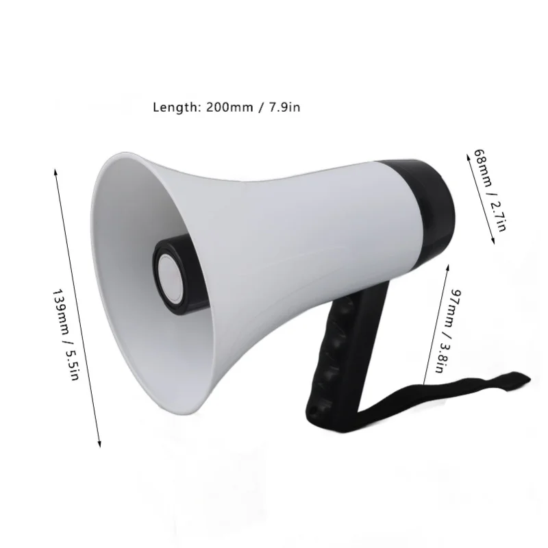 مكبر صوت محمول بولهورن 30 وات مكبر صوت قوي 300 ثانية تسجيل 500 متر مسافة نقل 10 ساعات بطارية تدوم طويلاً