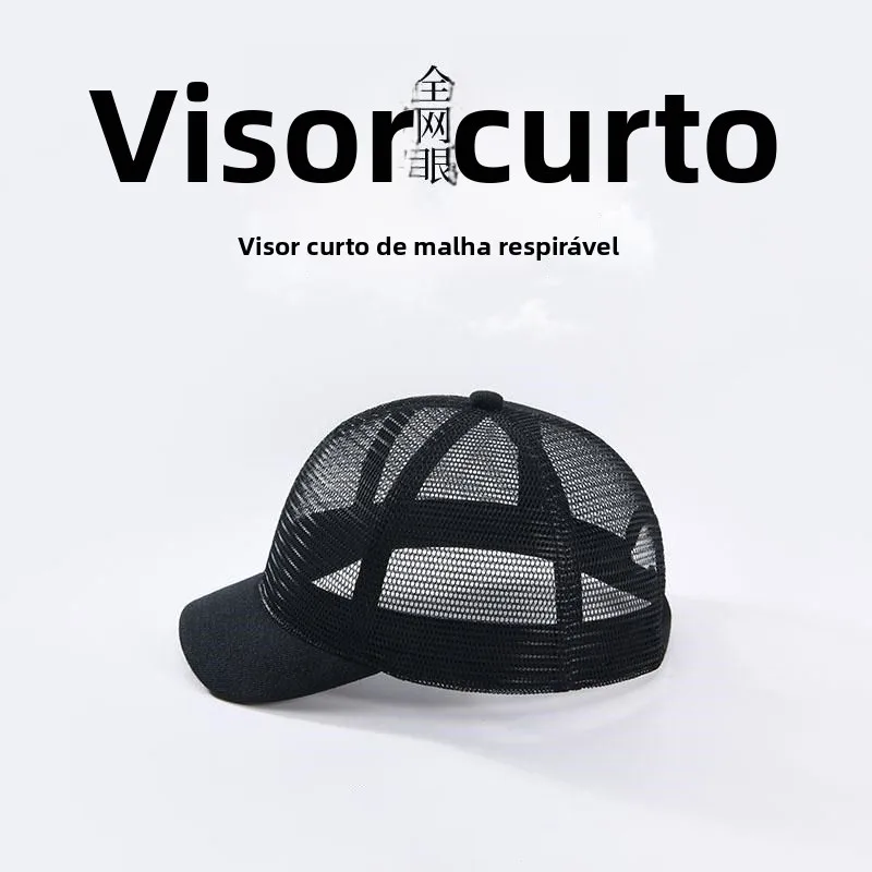 Novo Boné de Beisebol de Aba Curta , Estilo Fino e Respirável, Unissex, Chapéu de Verão para Equitação, Boné de Malha Com...