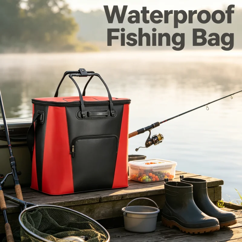 Fish protection bag Tote bag Thickened fish protection bucket Waterproof portable folding fishing bucket Fishing supplies