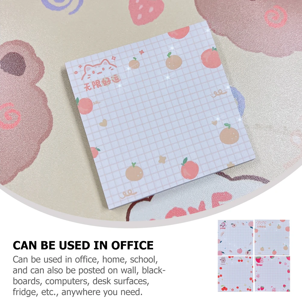 

Fruit 4 Books Multifunction Office Stickers School Memo Pads Self Adhesive Note Paper Portable Compact Desk