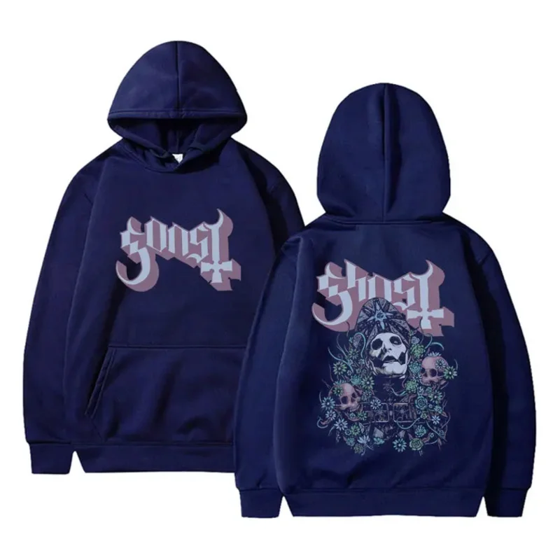 Rock Ghost Band Graphic Hoodie Men Classic Vintage Gothic Rock Sweatshirt Male Casual Oversized Hoodies Unisex 90s Streetwear