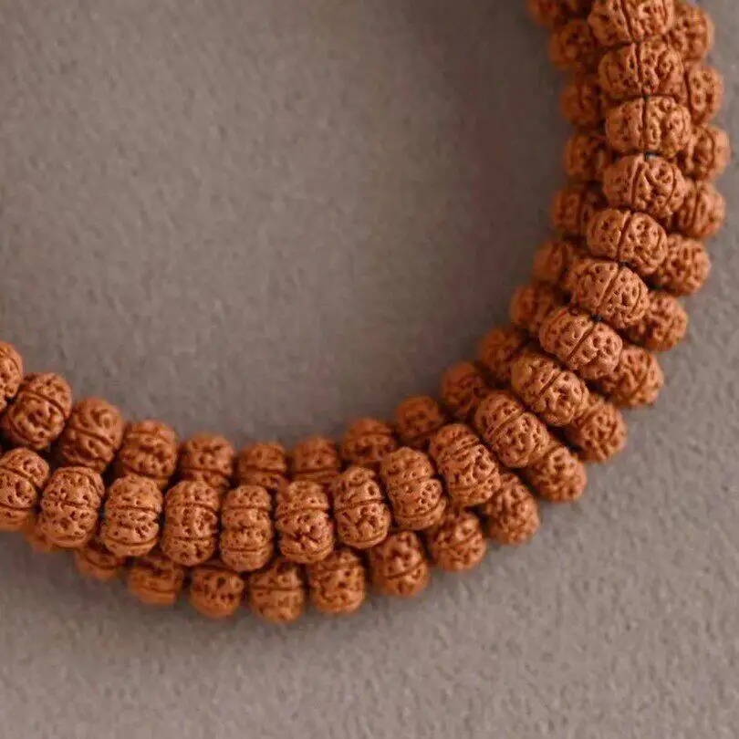 Traditional Chinese Lucky 108 Beads Small Rudraksha Mala Bracelet Tibetan Style Full Meat Bodhi Prayer Beads For Meditation Bles