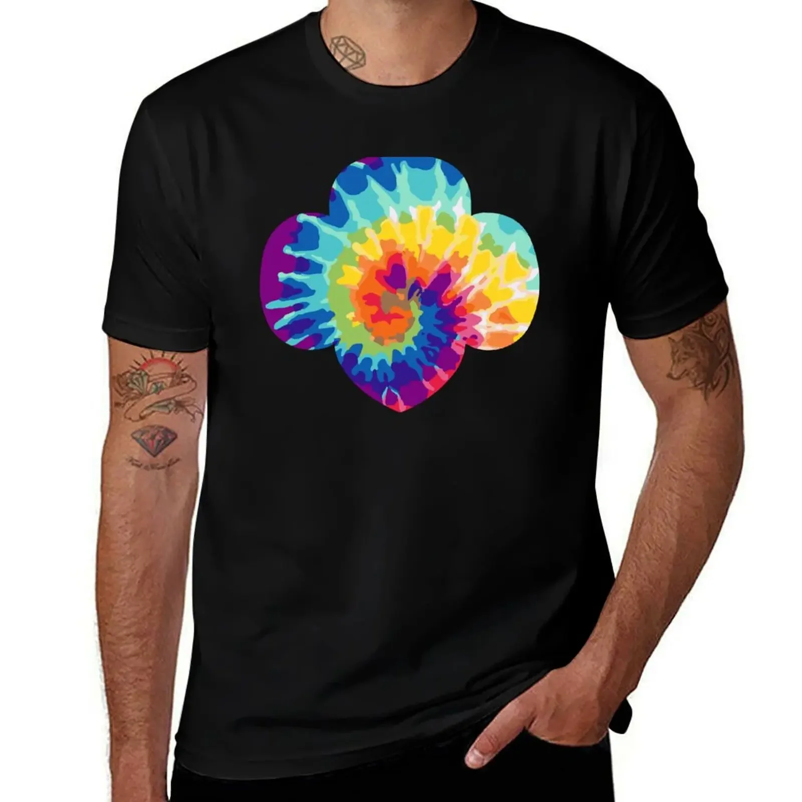 

Bright Colors Tie Dye Trefoil T-Shirt aesthetic clothes shirts graphic tees cute tops quick drying mens designer clothes