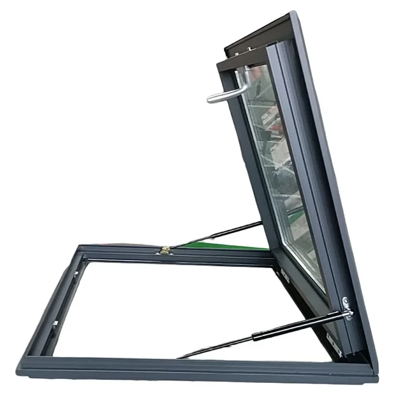 basement lighting well Thickened aluminum alloy skylight roof, slanted flat roof, electric window, sun room, manual glass